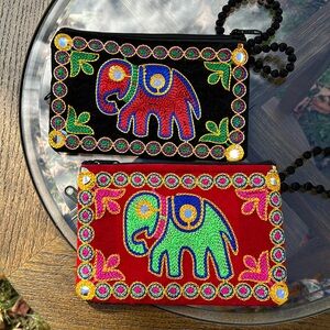 Two Nepali handbags Red and Black